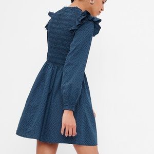 Smocked Ruffle Sleeve Mini Dress